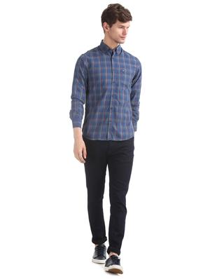 blue checkered casual shirt - 17616437 - Standard Image - 4
