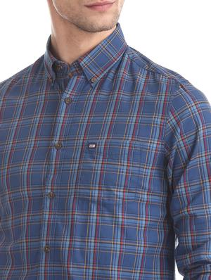 blue checkered casual shirt - 17616437 - Standard Image - 5