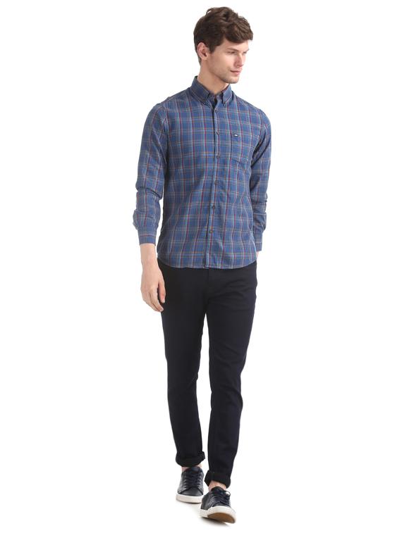 blue checkered casual shirt - 17616437 - Zoom Image - 4