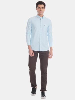blue solid casual shirt - 17616438 - Standard Image - 4