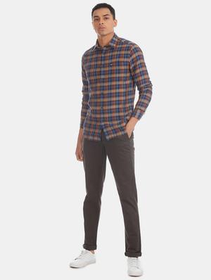 brown checkered casual shirt - 17616441 - Standard Image - 4