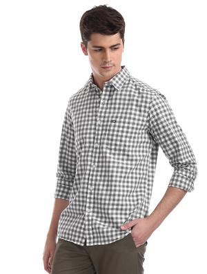 grey checkered casual shirt - 17616456 - Standard Image - 2