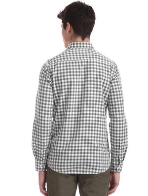 grey checkered casual shirt - 17616456 - Standard Image - 3