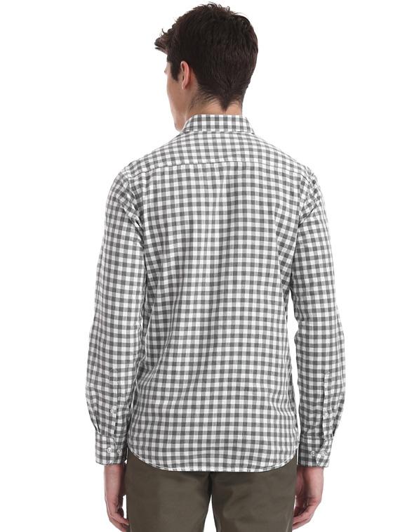 grey checkered casual shirt - 17616456 - Zoom Image - 3