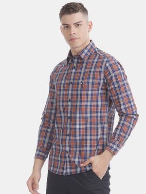 rust checkered casual shirt - 17616458 - Standard Image - 2