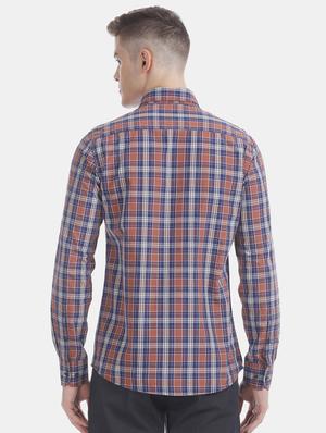 rust checkered casual shirt - 17616458 - Standard Image - 3