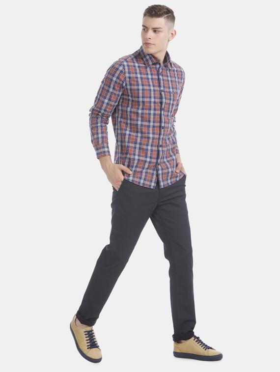 rust checkered casual shirt - 17616458 - Zoom Image - 4