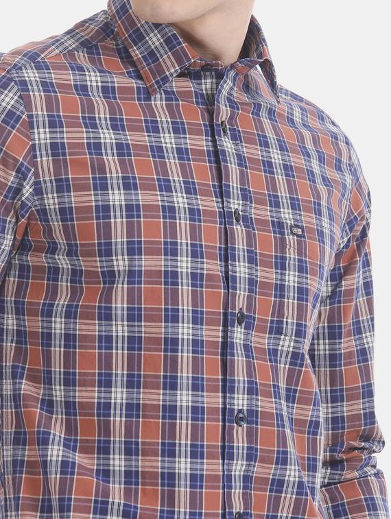 rust checkered casual shirt - 17616458 - Zoom Image - 5