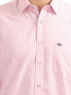 pink checkered casual shirt - 17616465 - Standard Image - 5