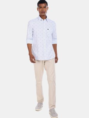 light blue printed casual shirt - 17616476 - Standard Image - 3