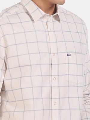 beige checkered casual shirt - 17616488 - Standard Image - 5