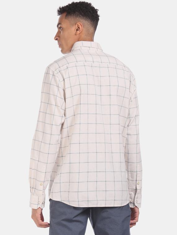 beige checkered casual shirt - 17616488 - Zoom Image - 3