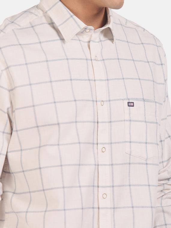 beige checkered casual shirt - 17616488 - Zoom Image - 5