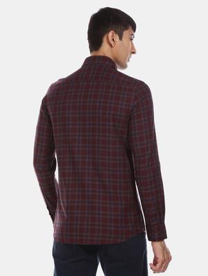 maroon checkered casual shirt - 17616494 - Standard Image - 3