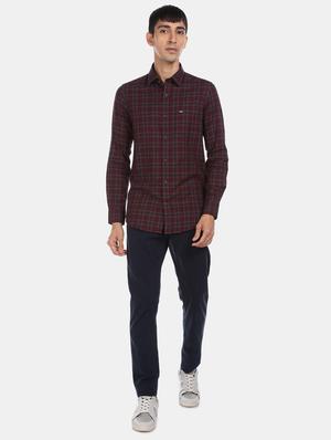 maroon checkered casual shirt - 17616494 - Standard Image - 4