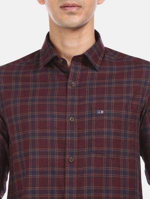 maroon checkered casual shirt - 17616494 - Standard Image - 5