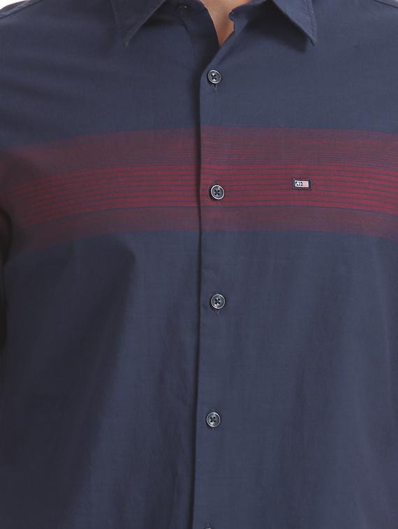 navy blue striped casual shirt - 17616500 - Zoom Image - 5