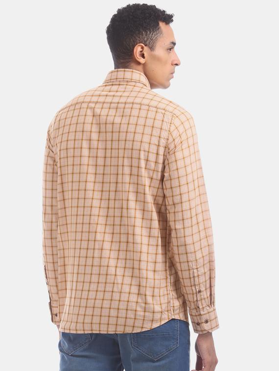 orange checkered casual shirt - 17616507 - Zoom Image - 3