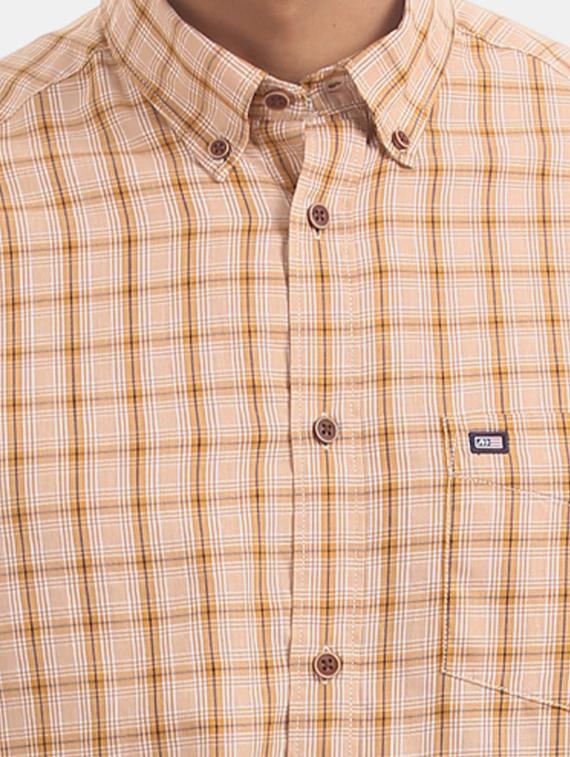 orange checkered casual shirt - 17616507 - Zoom Image - 5