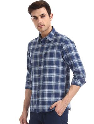 blue checkered casual shirt - 17616514 - Standard Image - 2