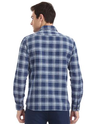 blue checkered casual shirt - 17616514 - Standard Image - 3