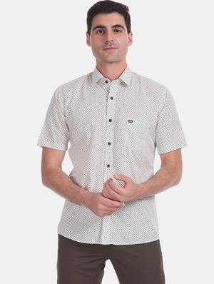 white printed casual shirt - 17616519 - Standard Image - 2