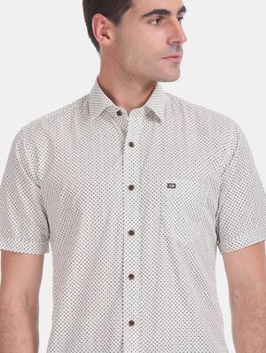 white printed casual shirt - 17616519 - Standard Image - 6