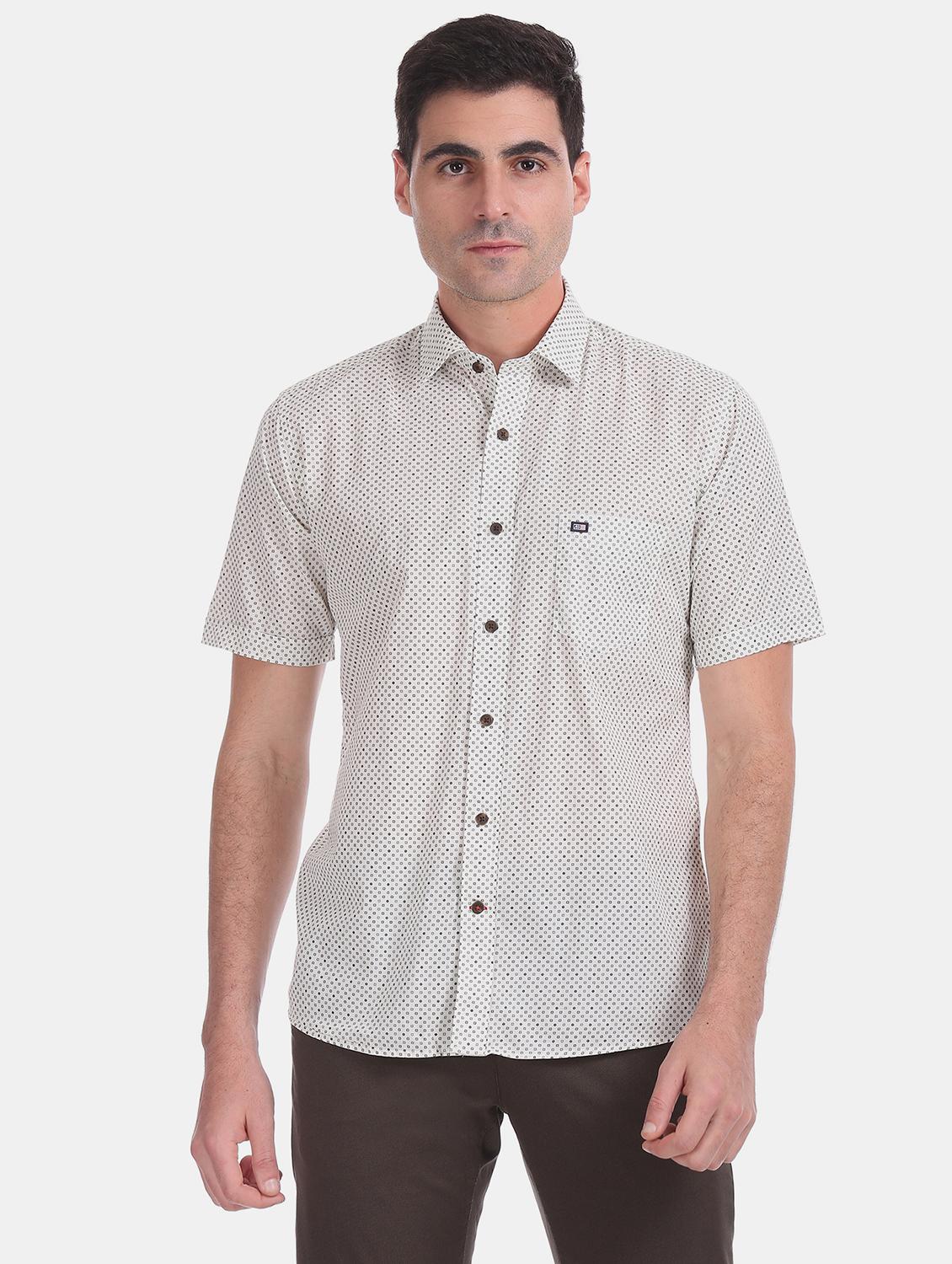 white printed casual shirt - 17616519 - Zoom Image - 1