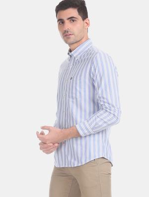 blue striped casual shirt - 17616520 - Standard Image - 2