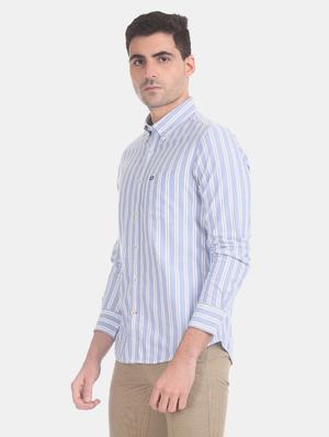 blue striped casual shirt - 17616520 - Standard Image - 3