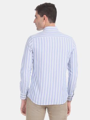 blue striped casual shirt - 17616520 - Standard Image - 4