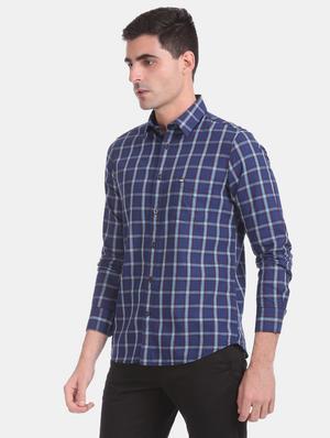 blue checkered casual shirt - 17616528 - Standard Image - 2