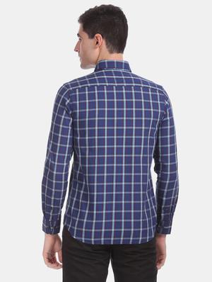 blue checkered casual shirt - 17616528 - Standard Image - 4