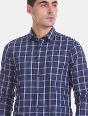blue checkered casual shirt - 17616528 - Standard Image - 6