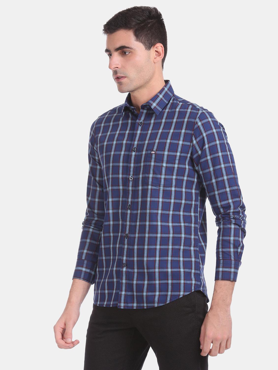 blue checkered casual shirt - 17616528 - Zoom Image - 2