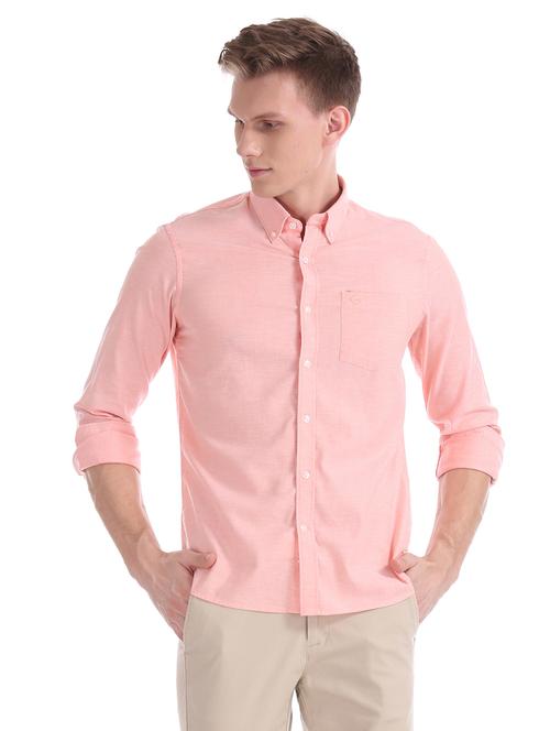 pink solid casual shirt - 17616532 - Standard Image - 1