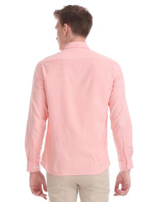 pink solid casual shirt - 17616532 - Standard Image - 3