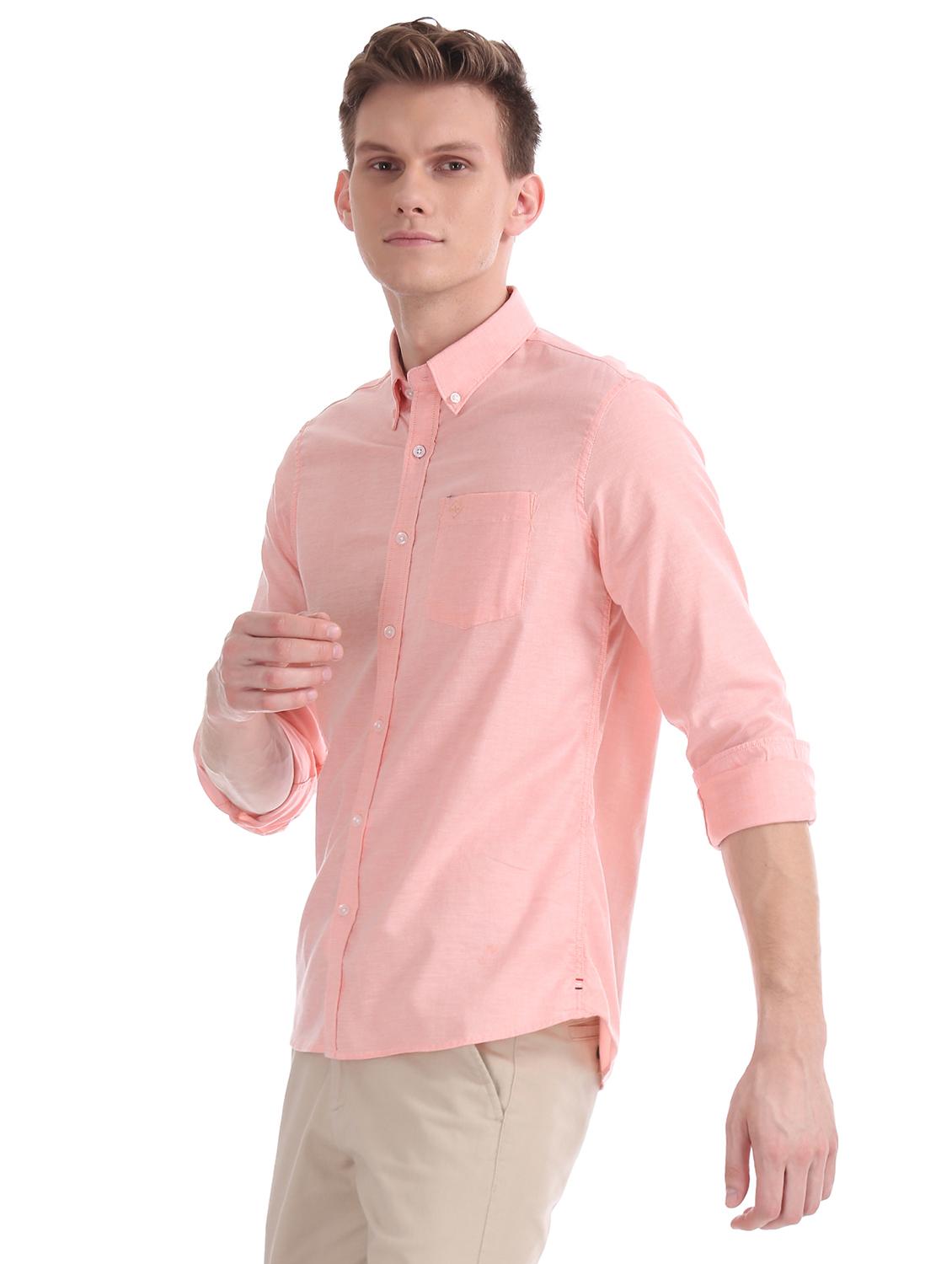 pink solid casual shirt - 17616532 - Zoom Image - 2