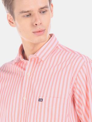 pink striped casual shirt - 17616533 - Standard Image - 5