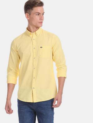 yellow solid casual shirt - 17616541 - Standard Image - 2