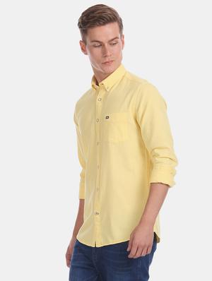 yellow solid casual shirt - 17616541 - Standard Image - 3