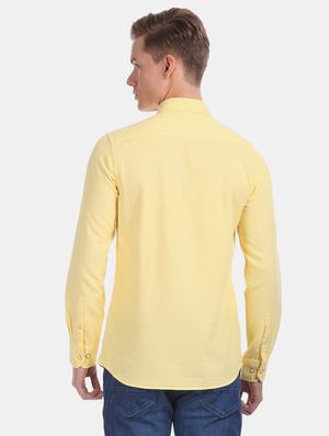 yellow solid casual shirt - 17616541 - Standard Image - 4
