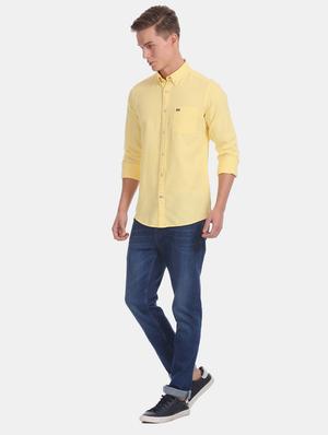 yellow solid casual shirt - 17616541 - Standard Image - 5