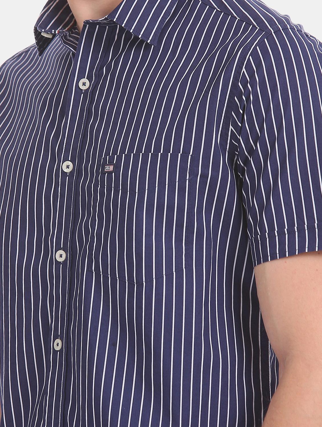 navy blue striped casual shirt - 17616546 - Zoom Image - 6