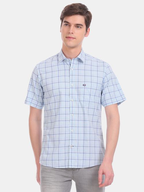 blue checkered casual shirt - 17616553 - Standard Image - 1