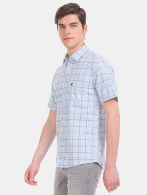blue checkered casual shirt - 17616553 - Standard Image - 3