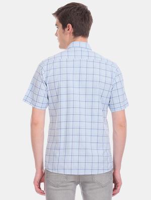 blue checkered casual shirt - 17616553 - Standard Image - 4
