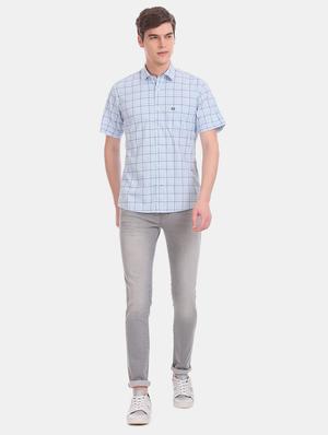blue checkered casual shirt - 17616553 - Standard Image - 5