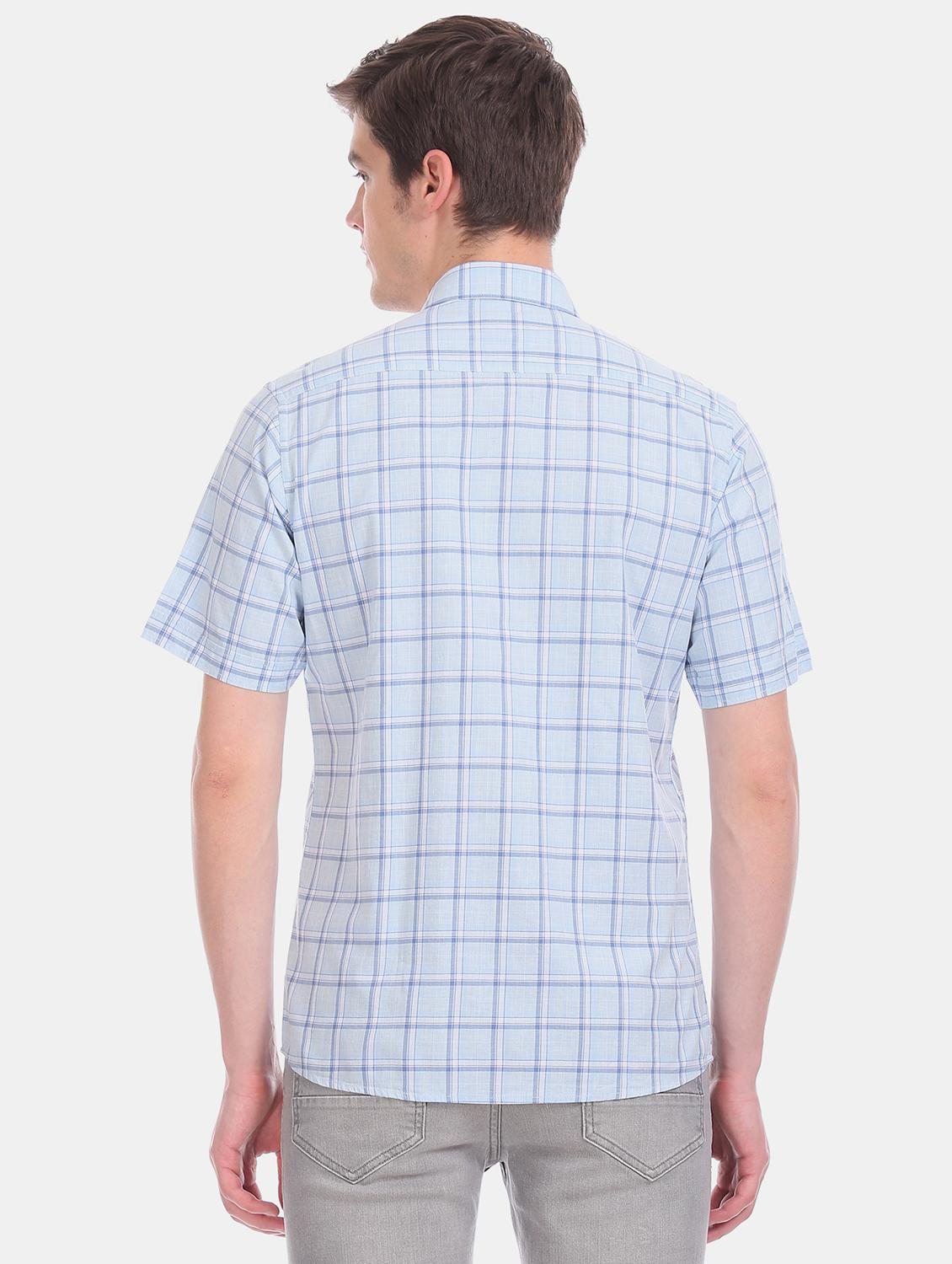 blue checkered casual shirt - 17616553 - Zoom Image - 4