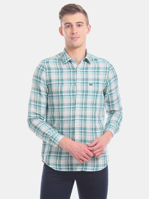 green checkered casual shirt - 17616554 - Standard Image - 1